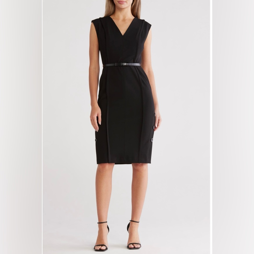 Calvin Klein Black V-Neck Dress